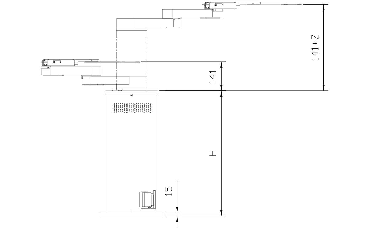 Lobster200Z300S-T0X5-Cウエハロボットの技術的な図面